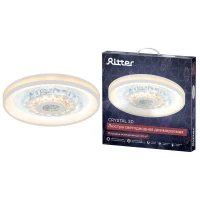 Люстра светодиодная CRYSTAL 3D 120Вт 480х480х60мм 40кв.м потолочная ДУ 3 режима диммир. бел. Ritter 52368 0