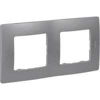 Рамка 2-м Etika алюм. IEK 672552
