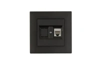 Розетка компьютерная CAT 5+гнездо Karea RIZZ STAR дым. металлик Makel 88050035