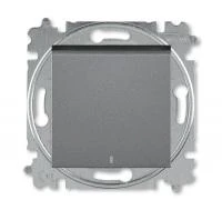 Выключатель 1-кл. СП Levit IP20 с подсветкой сталь/дым. черн. ABB 2CHH590146A6069