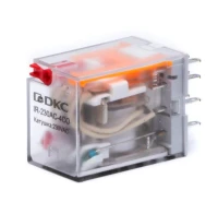 Реле миниатюрное промышленное общего назначения 4CO ком. ток 6А AgSnO2 напряжение 24В AC опция: тест-кнопка+светодиод DKC IR-24AC-4CO-D