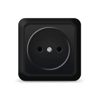 Розетка 1-м ОП Олимп 16А IP20 без заземл. черн. Universal 2224