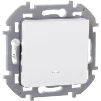 Выключатель 1-кл. Inspiria 10А IP20 250В 10AX с подсветкой/индикацией механизм бел. IEK 673610