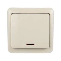 Выключатель 1-кл. 1п ОП Viola 10А IP20 с подсветкой крем. LEZARD 751-0300-111