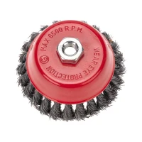 Щетка чашечная для УШМ крученая стальная проволока 125мм М14 Kranz KR-91-1235