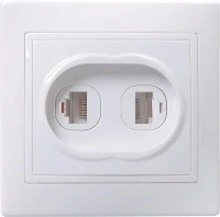 Розетка компьютерная + телефонная 2-м СП Кварта РК/Т12-КБ IP20 бел. GENERICA EIK10-K01-DM