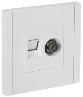 Розетка 2-м TV+RJ45 кат.5E FORTE&PIANO FP236 бел. IEK FP-AK20-1-K01