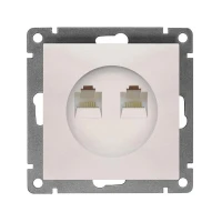 Розетка компьютерная 2-м СП Афина RJ45 кат.5E механизм жемчуж. Universal A1086-OBr