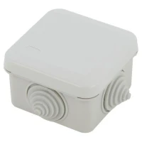 Коробка распаячная KORz-70-70-40-4gv открытой установки 70х70х40мм защелк. крышка 4 вставл. сальника IP55 Эра Б0055758