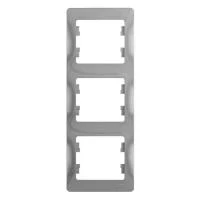 Рамка 3-м Glossa вертикал. алюм. SE GSL000307