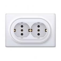 Розетка 2-м СП Florence с заземл. бел. 1E10401300 OneKeyElectro 2172767