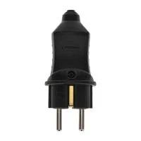 Вилка прямая влагозащ. 16А IP44 230В 2P+PE каучук черн. PROCONNECT 111-001-4