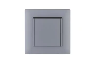 Розетка 1-м с крышкой Karea RIZZ STAR с заземл. сер. Makel 88065029