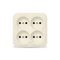 Розетка 4-м ОП 10А IP20 квадрат. без заземл. сл. кость IONICH 1453