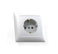 Розетка 1-м СП Селена РС16-370 16А IP20 с заземл. бел. Кунцево 8111