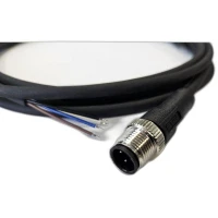 Кабель M12 4A штыревой 3000мм прямой полиуретан свободный конец СЦМ120025-04A-2-03000 черн. СТЭЗ 185210405