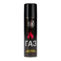 Газ для зажигалок 210куб.см (140мл) 80г с универс. переходником метал. баллон Rexant 09-1429