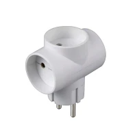 Разветвитель 3-м Т-образный без заземл. 10А 2200Вт 250В бел. DОМТОК 2662