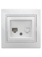 Розетка СП Plano 1-303-01 информационная RJ45 IP20 бел. Intro Б0027621