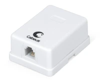 Розетка телефонная 1-м ОП WS-6P4C-TEL-1 RJ12 (6P4C) бел. Cabeus 7483c