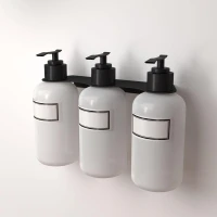 Держатель дозатора для жидкого мыла и шампуней на 3 флакона настенный черн. Rexant 38-0701