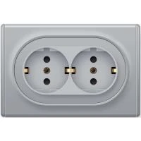 Розетка 2-м СП Florence 16А IP20 с заземл. винт. контакты сер. 1E10401302 OneKeyElectro 2172836