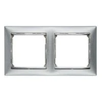 Рамка 2-м Valena горизонт. матов. алюм. Leg 770332
