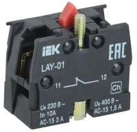 Блок контактный 1р для LAY5 KARAT IEK BDK11