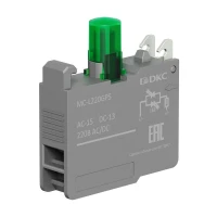 Блок контактный с клеммными зажимами под винт со светодиодом на 220В зел. DKC MC-L220GPS