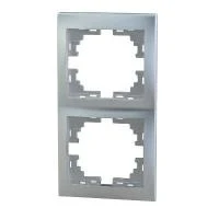 Рамка 2-м Mira вертикал. сер. метал. LEZARD 701-1000-152