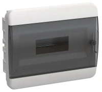 Корпус ЩРВ-П-12 TEKFOR IP41 черн. прозр. дверь пластик. IEK TF5-KP12-V-12-41-K01-K03