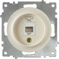 Розетка телефонная 1-м СП Florence RJ11 механизм беж. (1E20601301) OneKeyElectro 2172792