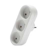 Разветвитель 3-м плоский без заземл. 10А 2200Вт 250В бел. DОМТОК 2655