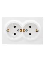 Розетка 2-м ОП LETO с заземл. закрытый корпус ПБТ бел. LEZARD 752-0200-127B