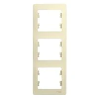 Рамка 3-м Glossa вертикал. беж. SE GSL000207