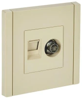 Розетка 2-м TV+RJ45 кат.5E FORTE&PIANO FP436 ваниль IEK FP-AK20-1-K10