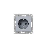 Розетка СП Эпика 16А с заземл. защ. шторки механизм алюм. EKF UP1-SOA-111