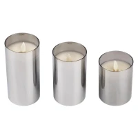 Свеча декоративная CL7-SET3-sr с пультом 2хAA для каждой свечи (не в компл.) серебр. (уп.3шт) ФАZА 5018792