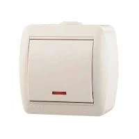 Выключатель 1-кл. ОП Nata 10А IP20 с подсветкой бел. LEZARD 710-0200-111