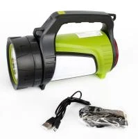 Фонарь аккумуляторный E1338 USB2.0 Micro USB Powerbank 5Вт 6А.ч пластик. черн./зел. (кор.) Camelion 14257