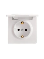 Розетка 1-мест. с заземл. с крышкой LETO ПБТ бел. LEZARD 752-0200-123B