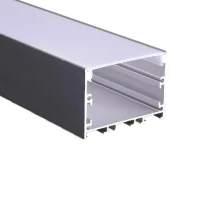 Профиль накладной PAL 5035-BLACK (комплект 2м 2глухих заглушки рассеиватель матов. 4клипсы крепежных) 2м анод. Pro JazzWay 5058972