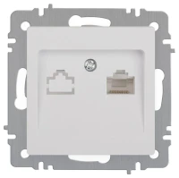 Розетка компьютерная 1-м СП Accent 6-303-01 RJ45 IP20 бел. Intro Б0063624