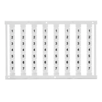 Маркировка для клемм ширина 6мм узкая для клемм Push-in бел. от 1 до 10 вертикальная ориентация 1шт = карта из 80 маркеров (уп.10шт) DKC NUPUTUK-6F-1-10V