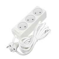 Удлинитель 3х3м без заземл. 10А IP20 2.2кВт ПВС 2х0.75 бел. DOMTOK 2371