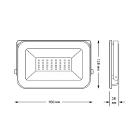 Прожектор светодиодный Qplus 30Вт 6500К IP65 3150лм 200-240В ДО графит. GAUSS 690511330