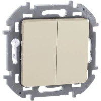 Выключатель 2-кл. Inspiria 10А IP20 250В 10AX механизм сл. кость IEK 673621