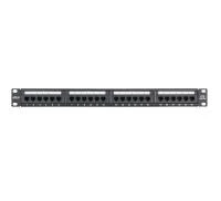Панель коммутационная 19дюйм 1U 24 порта кат.5e класс D 100МГц RJ45/8P8C 110/KRONE T568A/B неэкран. черн. NETLAN EC-URP-24-UD2