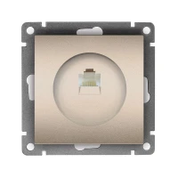 Розетка компьютерная 1-м СП Афина RJ45 кат.5E механизм шампань Universal A0051-Br