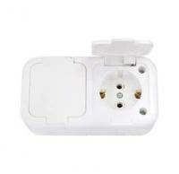 Розетка 2-м ОП с заземл. IP44 бел. БЕЛТИЗ РА10-213